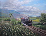 A Steam Train Galloping through East Rift Valley_painted by Lai Ying-Tse